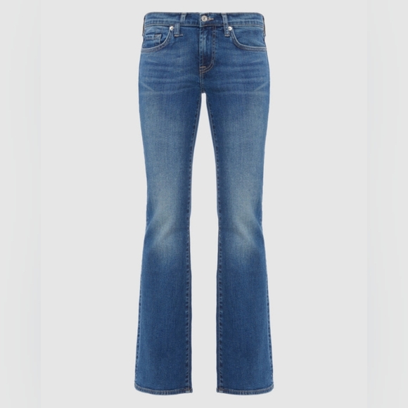7 For All Mankind Women's Buttonfly Classic Bootcut Jeans, Size 30.  28" Inseam - Picture 8 of 10